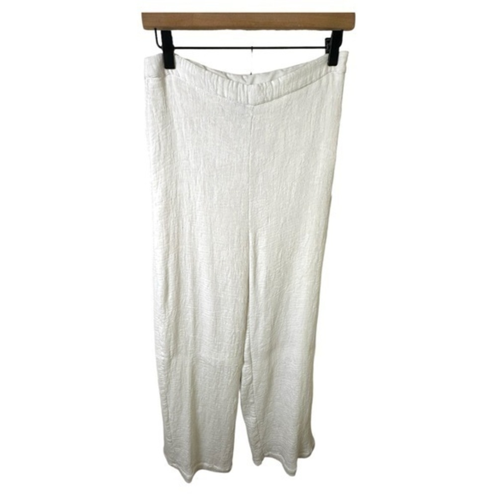 Lulus Pants Womens M Gauze Crinkle Wide Leg Dress Boho 3.0 High Waist Lined